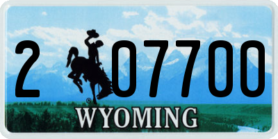 WY license plate 207700