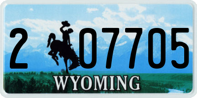 WY license plate 207705