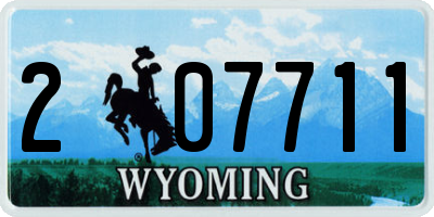WY license plate 207711