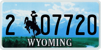 WY license plate 207720