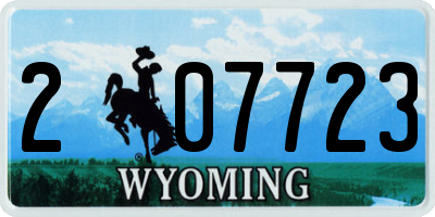 WY license plate 207723