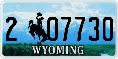 WY license plate 207730