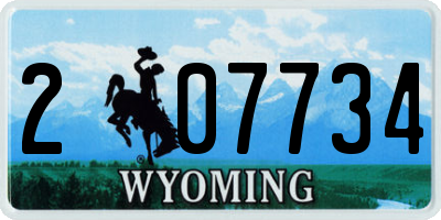 WY license plate 207734