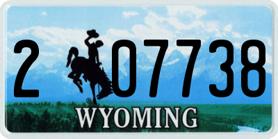 WY license plate 207738