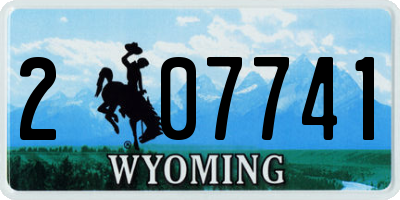 WY license plate 207741
