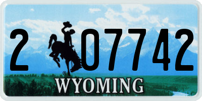 WY license plate 207742
