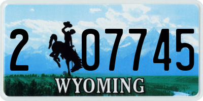 WY license plate 207745