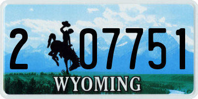 WY license plate 207751