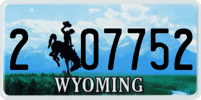 WY license plate 207752