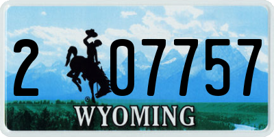 WY license plate 207757