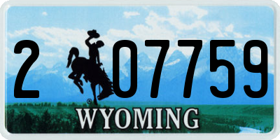 WY license plate 207759