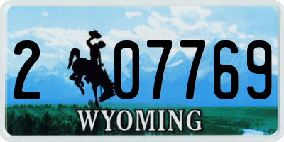 WY license plate 207769
