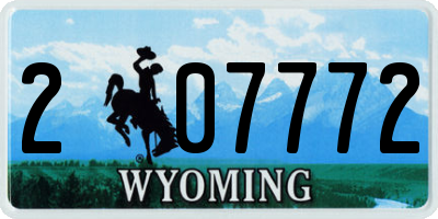 WY license plate 207772
