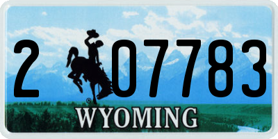 WY license plate 207783