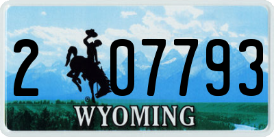 WY license plate 207793