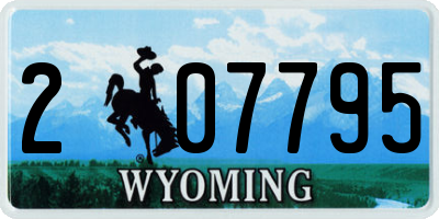 WY license plate 207795