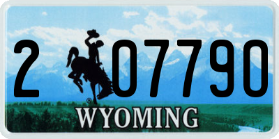 WY license plate 20779O