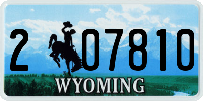 WY license plate 207810