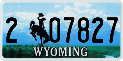 WY license plate 207827