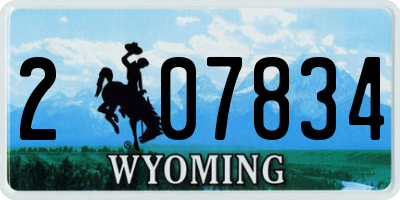 WY license plate 207834