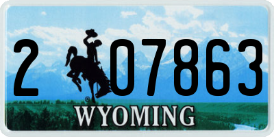 WY license plate 207863