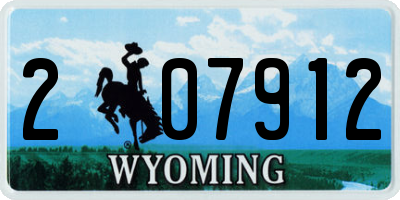 WY license plate 207912