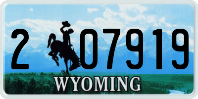 WY license plate 207919