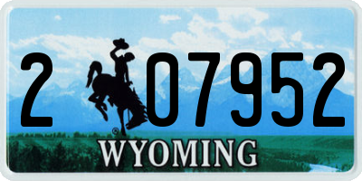 WY license plate 207952