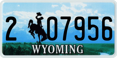 WY license plate 207956