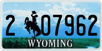 WY license plate 207962