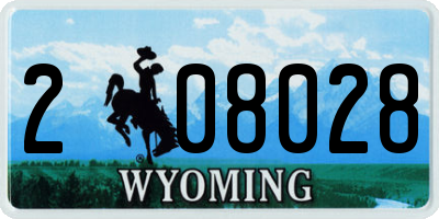WY license plate 208028