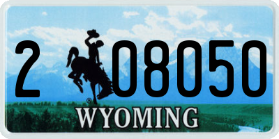 WY license plate 208050