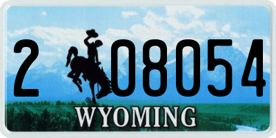 WY license plate 208054