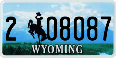 WY license plate 208087