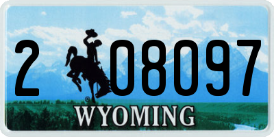 WY license plate 208097