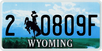 WY license plate 20809F