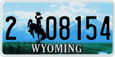 WY license plate 208154