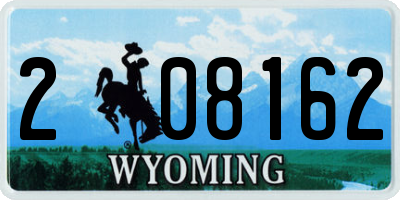 WY license plate 208162