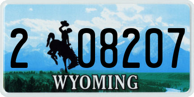 WY license plate 208207