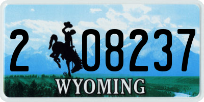 WY license plate 208237