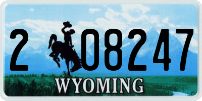 WY license plate 208247