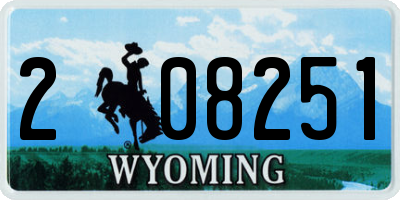 WY license plate 208251
