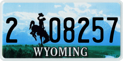WY license plate 208257