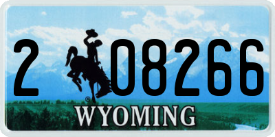 WY license plate 208266