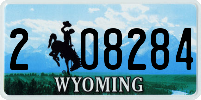 WY license plate 208284