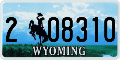 WY license plate 208310