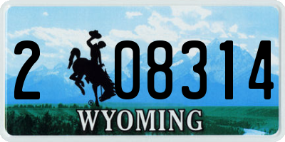 WY license plate 208314