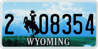 WY license plate 208354