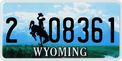 WY license plate 208361