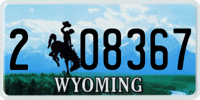 WY license plate 208367